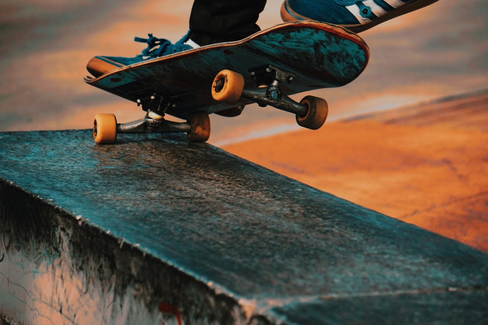 Skateboarding outdoors